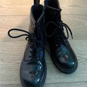 COPY - Black Patent Leather Lace-Up Boots